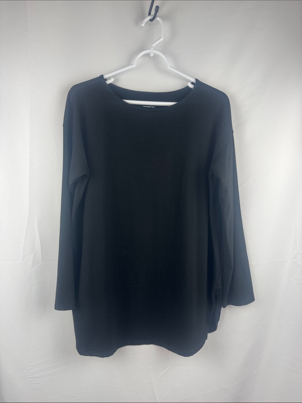 J Jill Luxe Supima Tunic Shirt Black Size S Soft Stretch